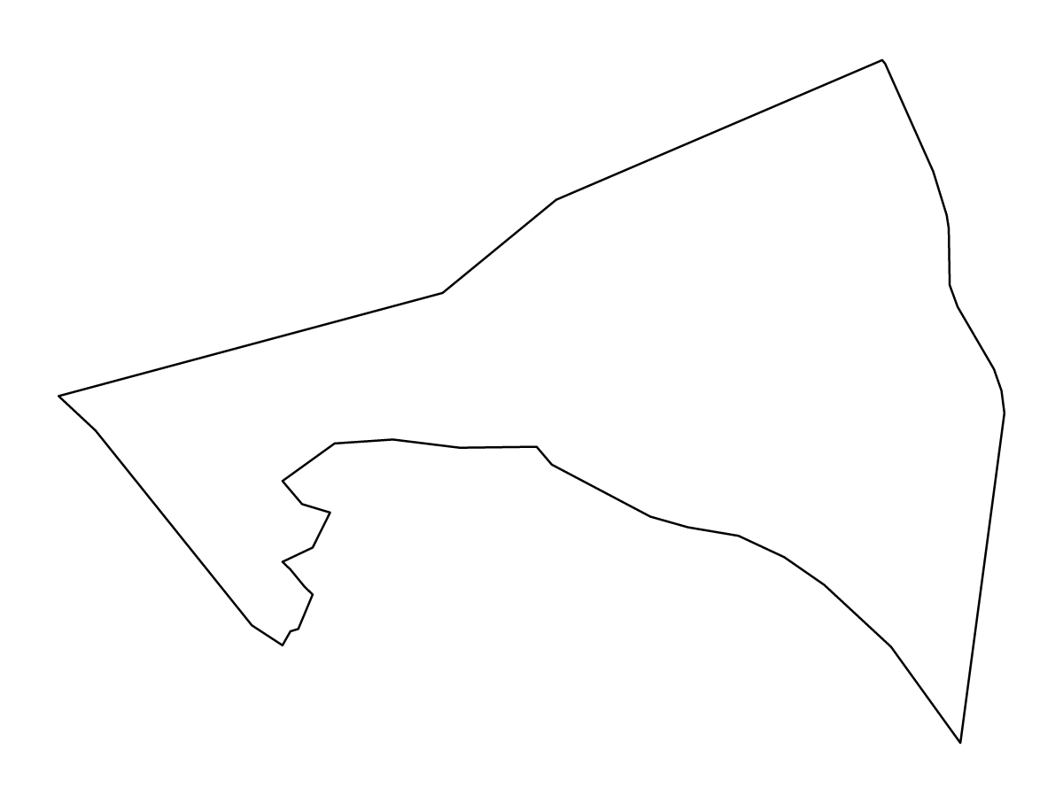 Mapa de contorno de Dakar, Senegal.