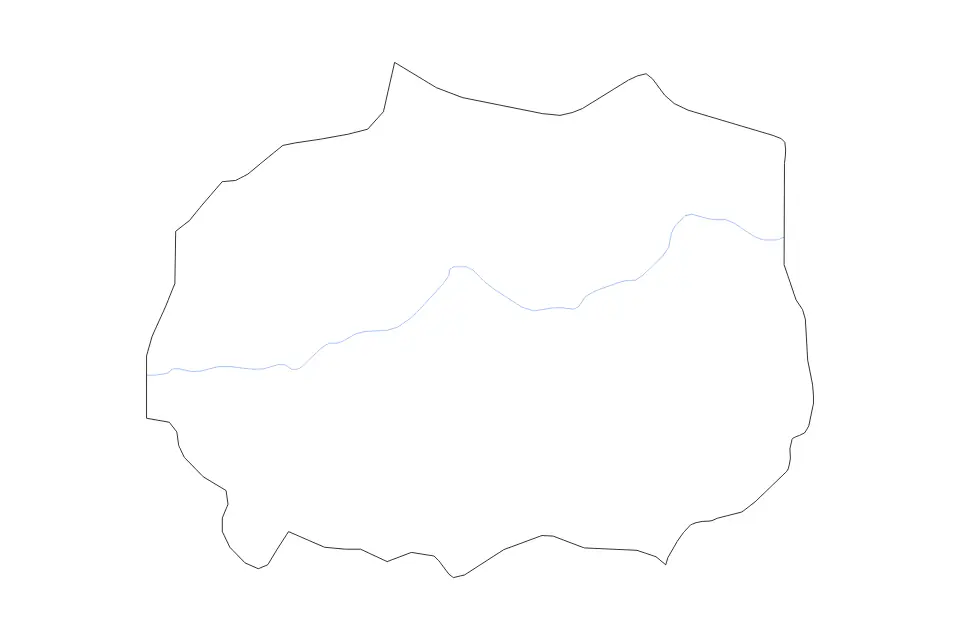 Mapa de Kaffrine, Senegal de tipo contorno y ríos para África, con contorno y ríos con límites limpios.