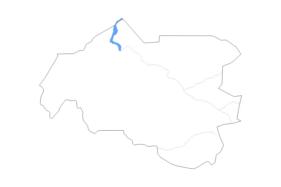 Mapa de Louga, Senegal de tipo contorno, lagos y ríos para África, con contorno, lagos y ríos con elementos de agua como Lac de Guier.