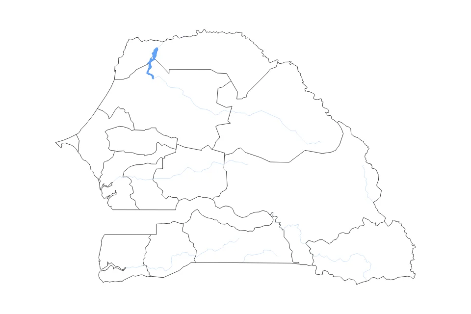 Vista previa del mapa de contorno de Senegal