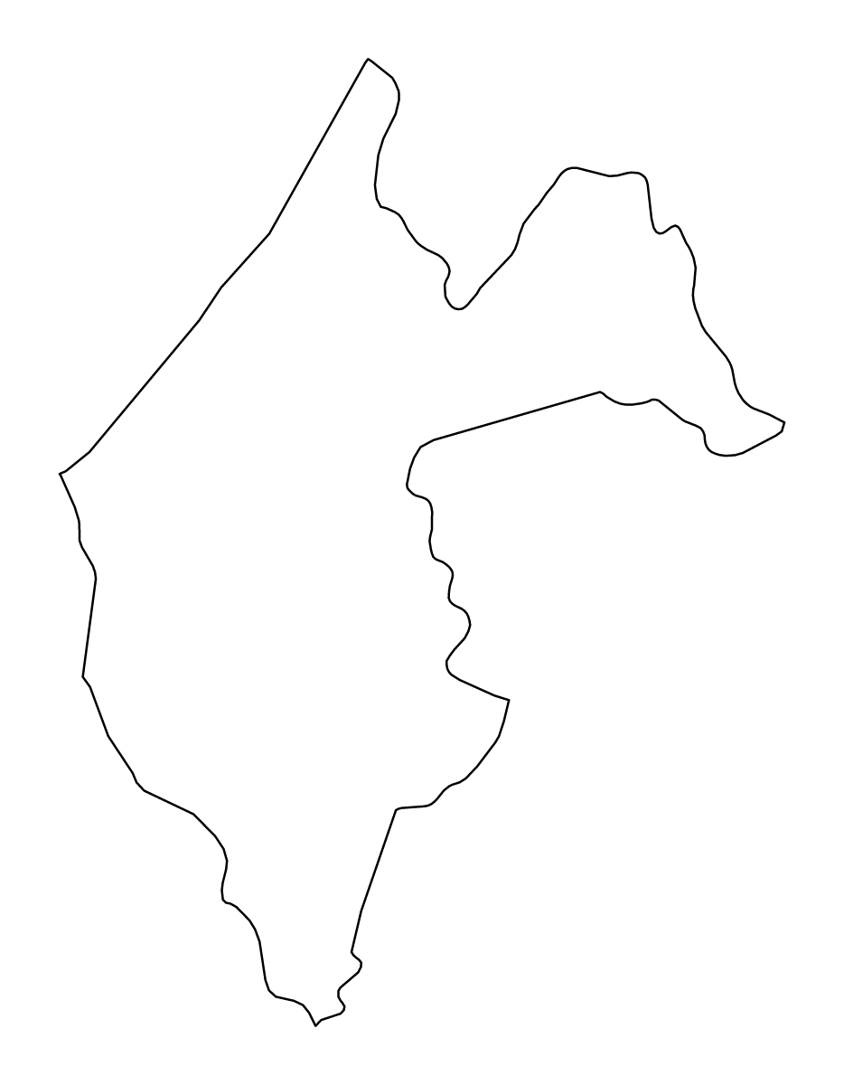 Mapa de contorno de Thiès, Senegal.