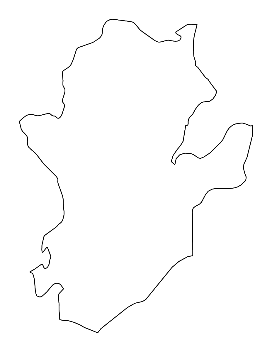 Outline map of Eastern, Sierra Leone with rivers.
