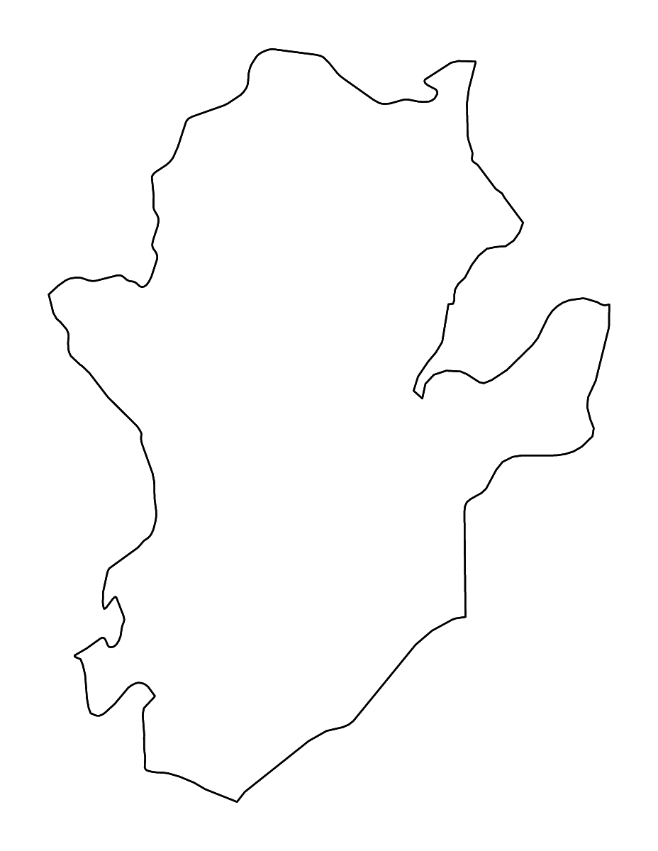 Mapa de contorno de Eastern, Sierra Leone con ríos.