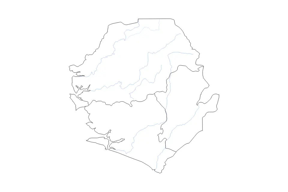 Vista previa del mapa de contorno de Sierra Leone