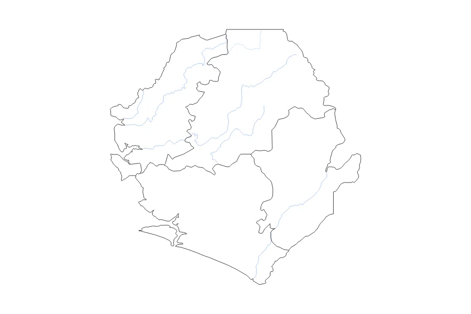 Vista previa del mapa de contorno de Sierra Leone