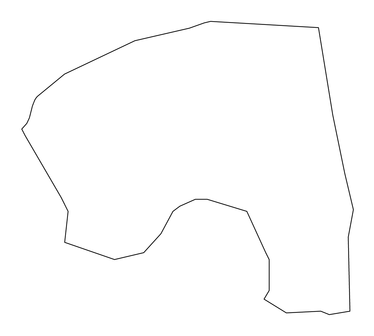 Carte de contour de Bakool, Somalia.