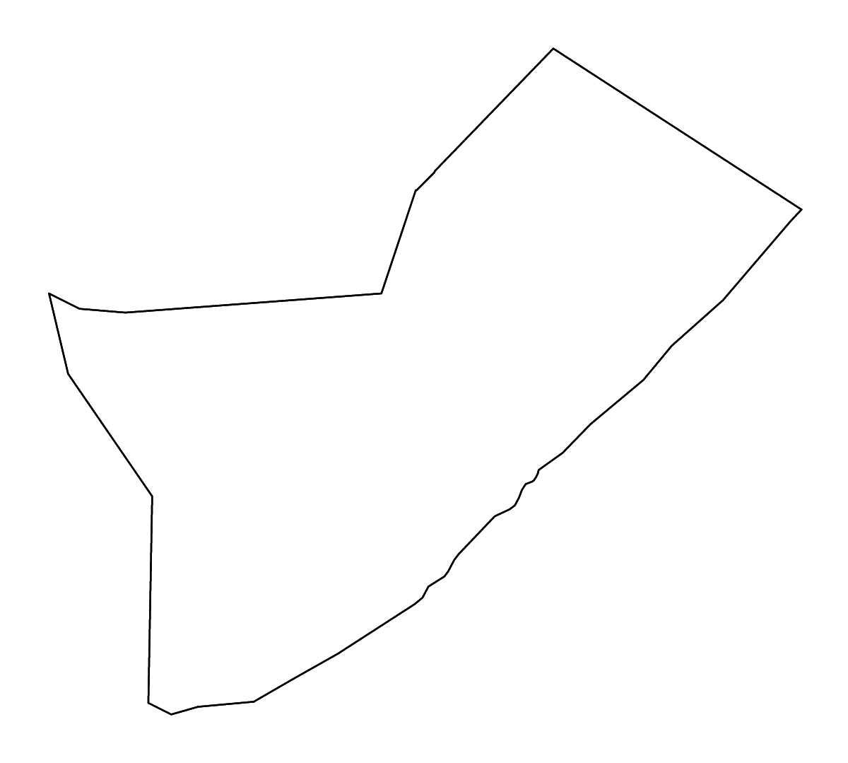 Mapa de contorno de Middle Shebelle, Somalia con ríos.