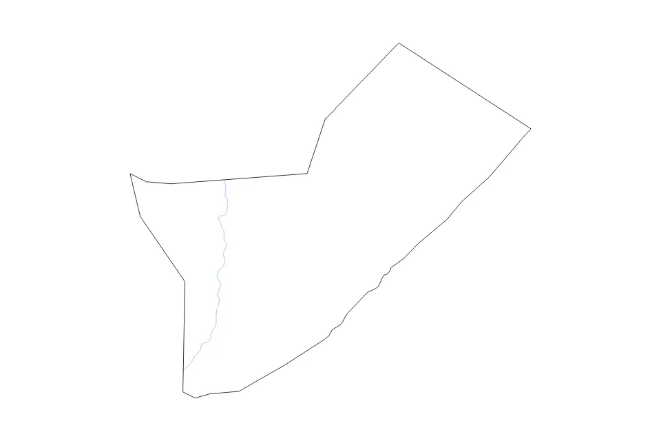 Mapa de Middle Shebelle, Somalia de tipo contorno y ríos para África, con contorno y ríos con límites limpios.