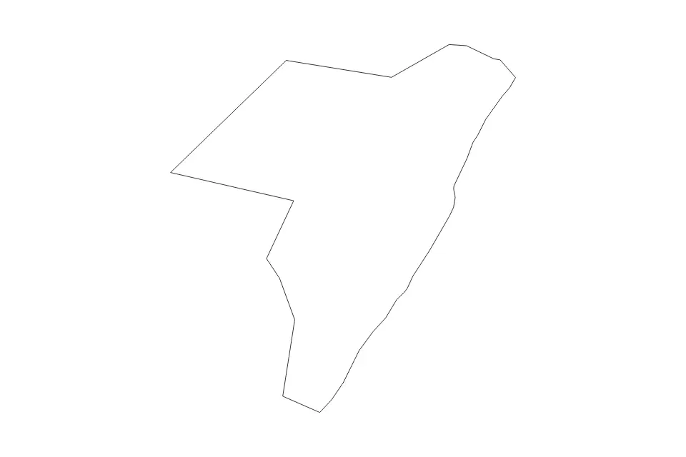 Mapa de Mudug, Somalia de tipo contorno para África, con contorno con límites limpios.