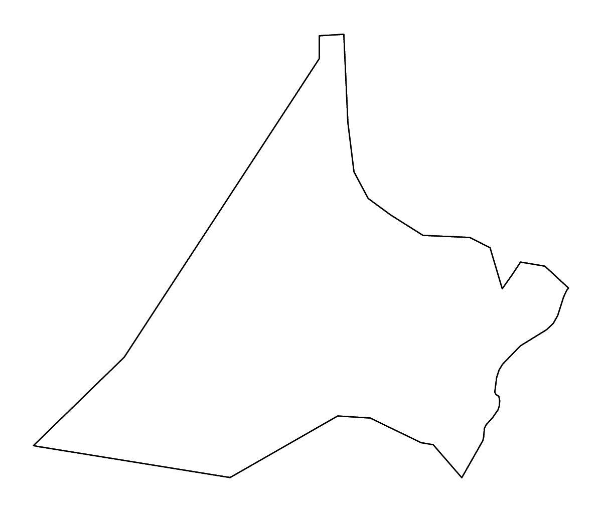 Mapa de contorno de Nugal, Somalia con ríos.