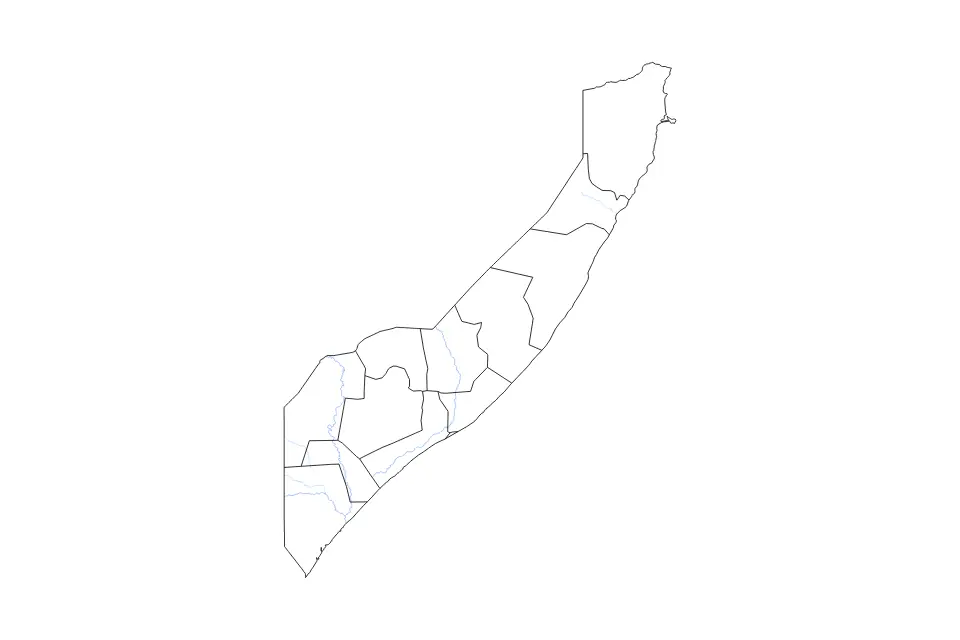 Vista previa del mapa de contorno de Somalia