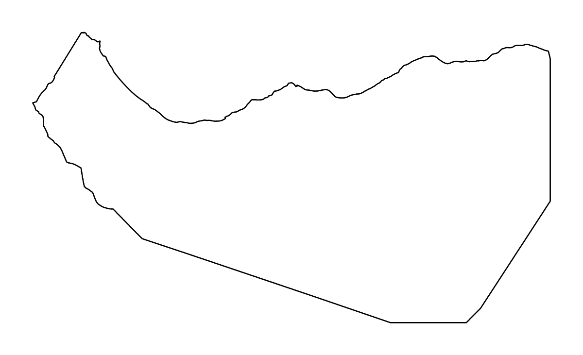 Mapa de contorno de Somaliland (país) con ríos.