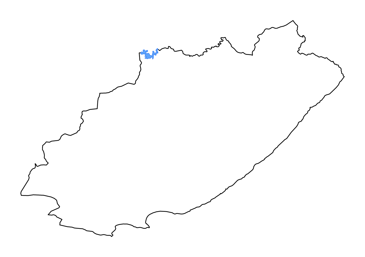 Mapa de contorno de Eastern Cape, South Africa con lagos y ríos.