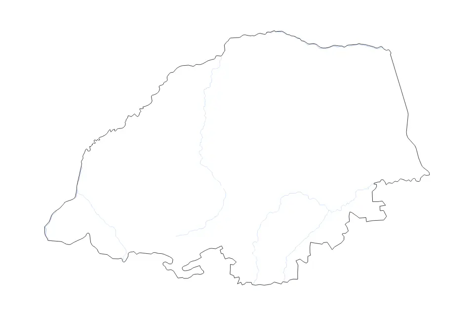 Carte de Limpopo, South Africa de type contour et rivières pour Afrique, montrant contour et rivières avec des limites nettes.