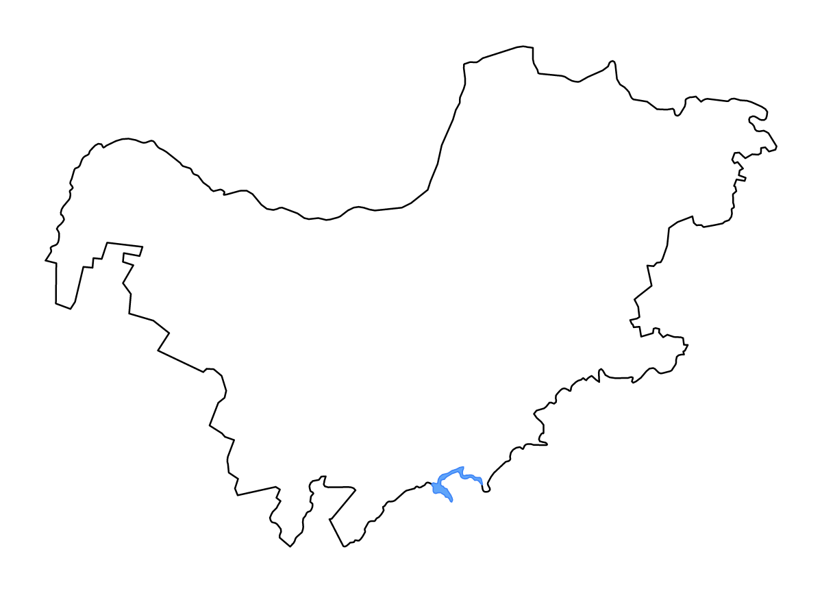 Mapa de contorno de North West, South Africa con lagos y ríos.