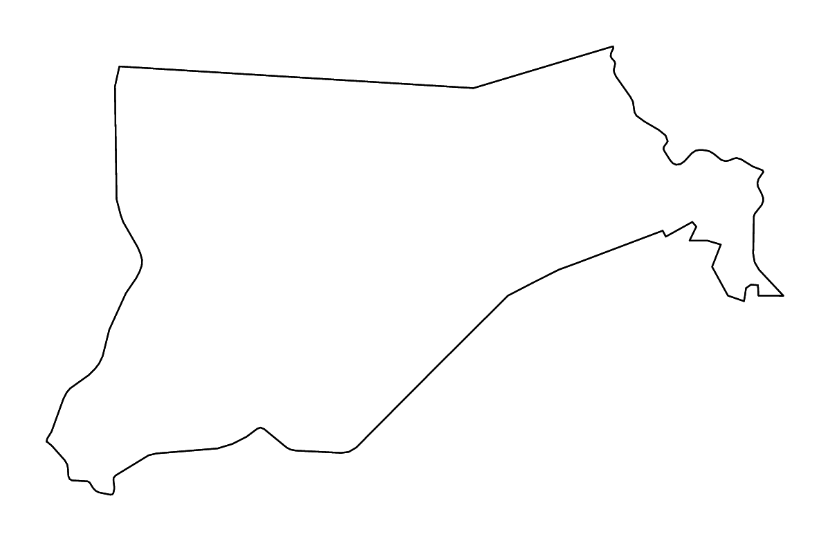 Outline map of Eastern Equatoria, South Sudan with rivers.