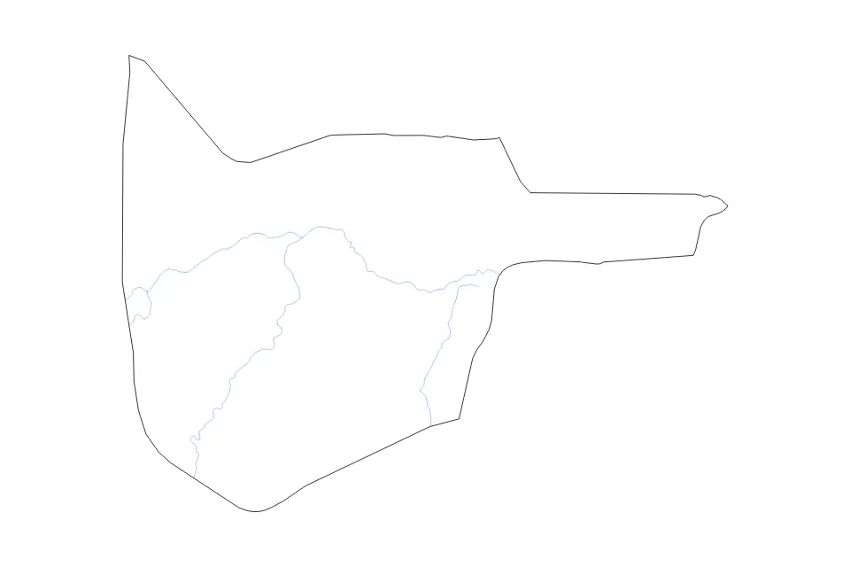 Carte de Northern Bahr el Ghazal, South Sudan de type contour et rivières pour Afrique, montrant contour et rivières avec des limites nettes.