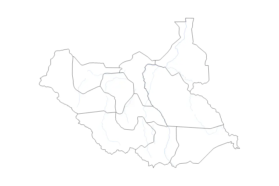 Vista previa del mapa de contorno de South Sudan