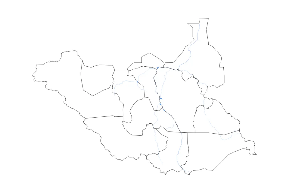 Vista previa del mapa de contorno de South Sudan