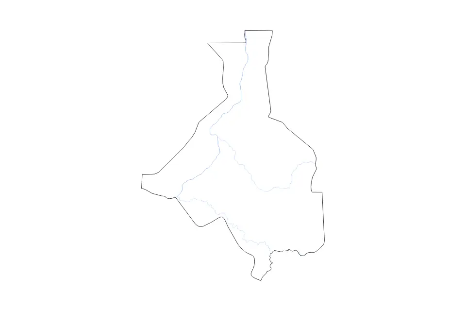 Mapa de Upper Nile, South Sudan de tipo contorno y ríos para África, con contorno y ríos con límites limpios.