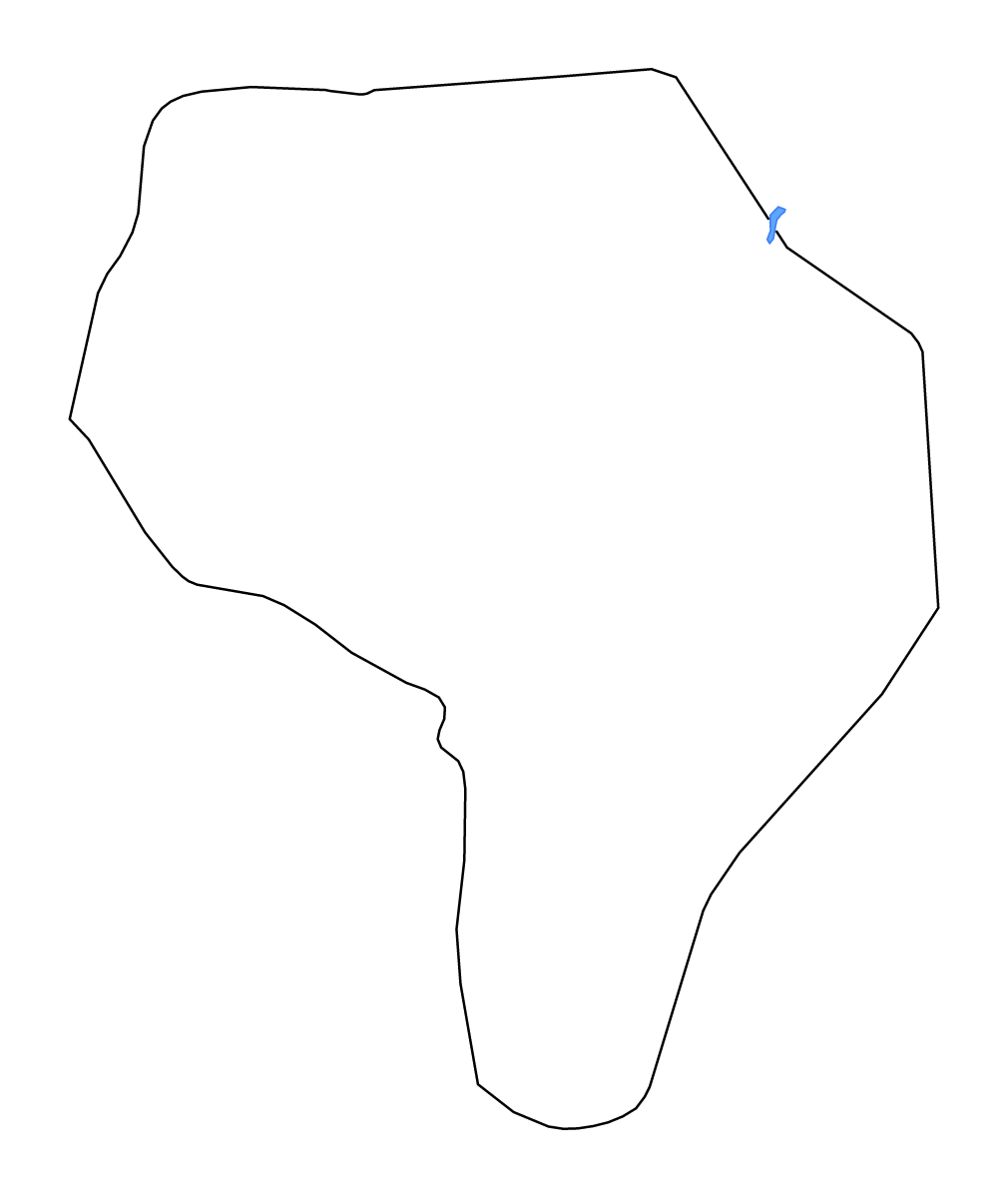 Mapa de contorno de Warrap, South Sudan con lagos y ríos.
