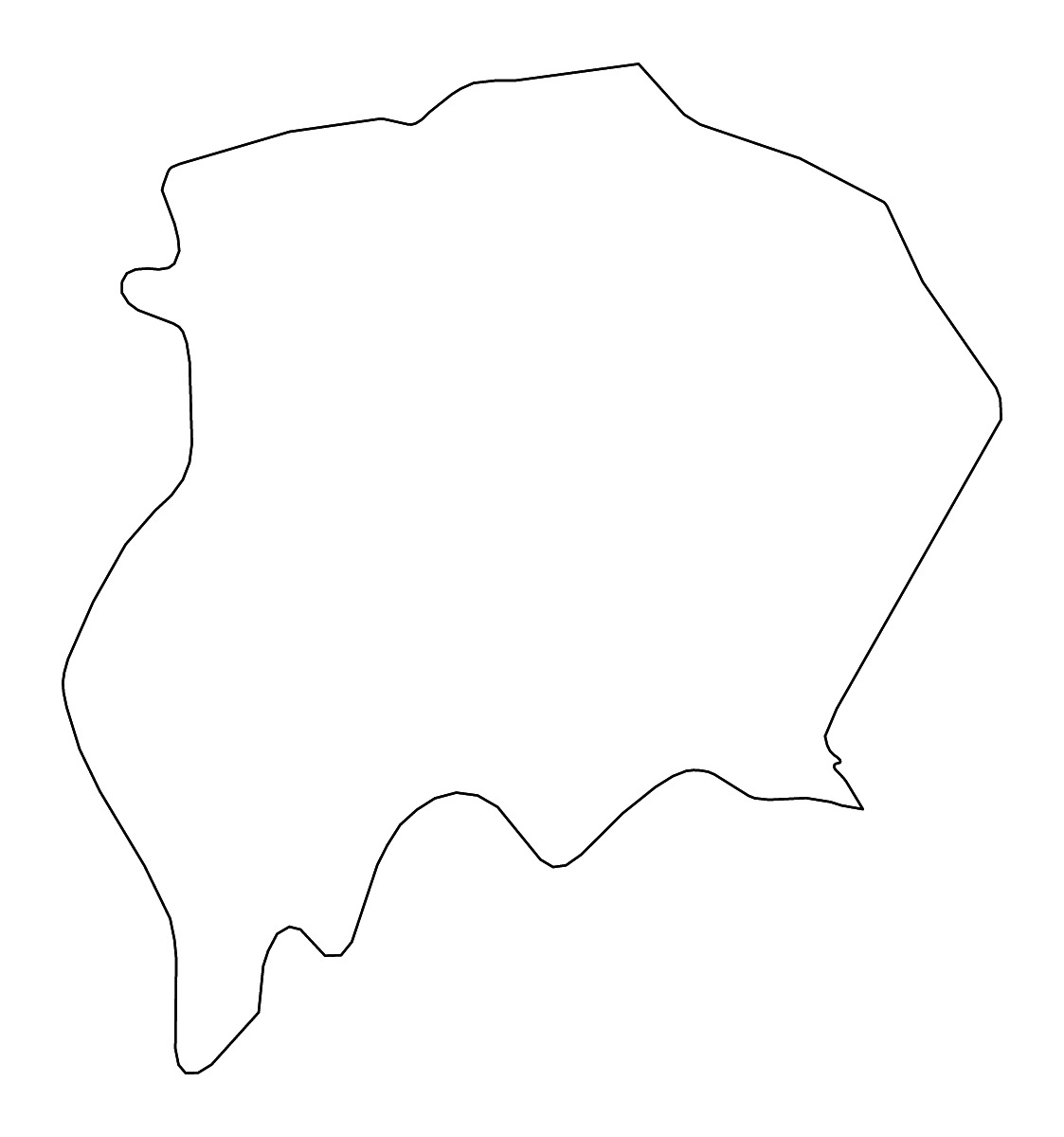 Mapa de contorno de Al Jazirah, Sudan con ríos.