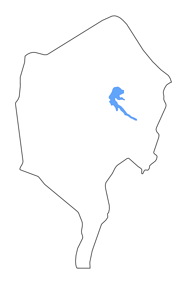 Mapa de contorno de Blue Nile, Sudan con lagos y ríos.