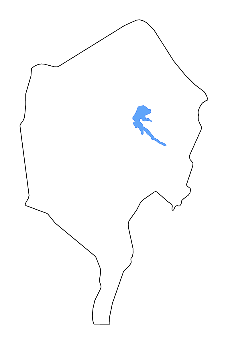 Mapa de contorno de Blue Nile, Sudan con lagos y ríos.