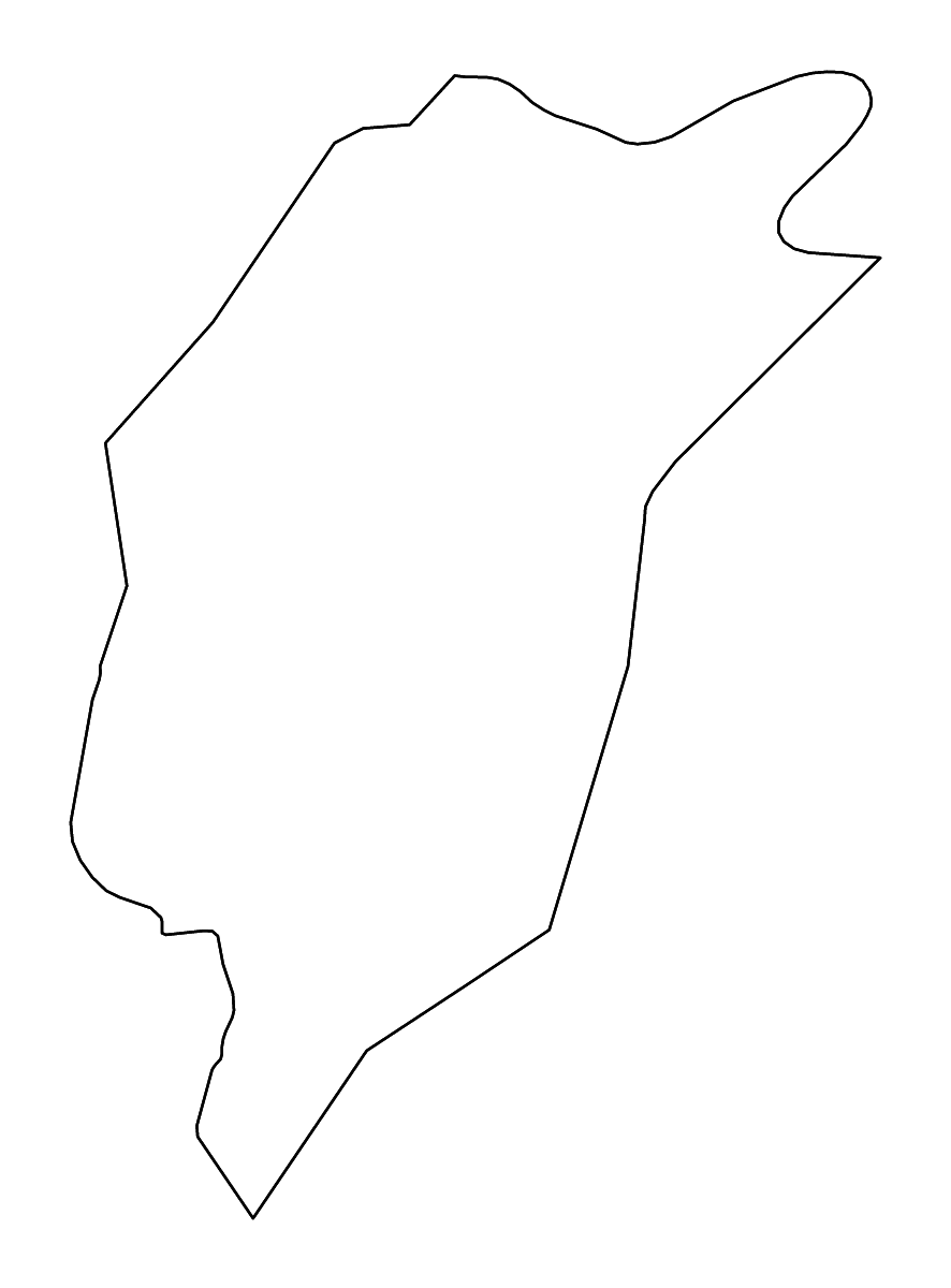Mapa de contorno de Central Darfur, Sudan con ríos.
