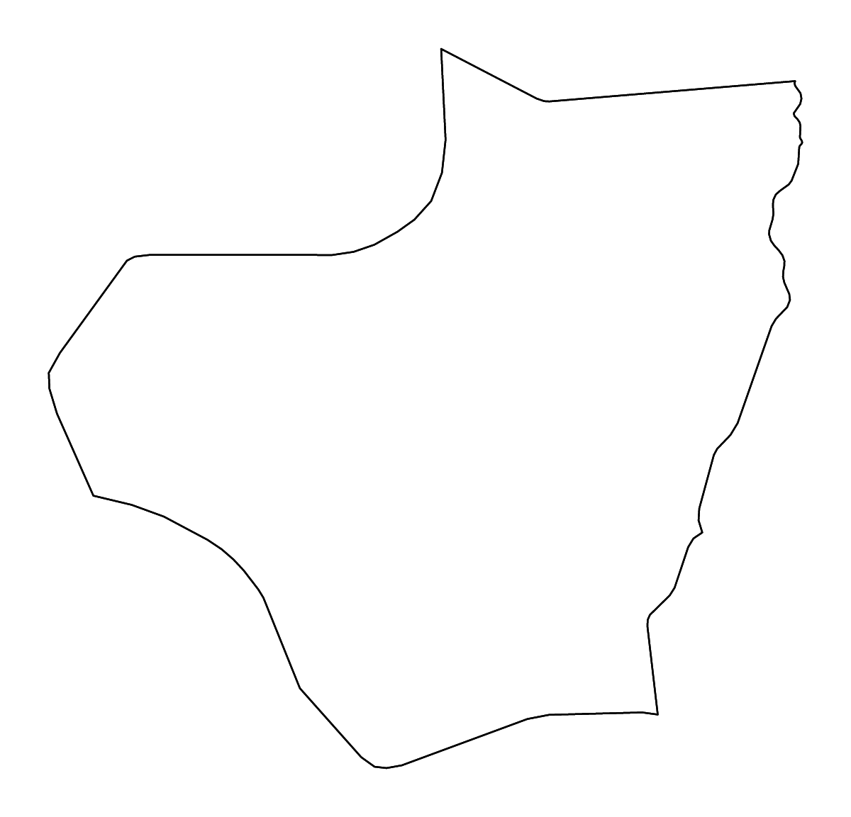 Carte de contour de Kassala, Sudan avec rivières.