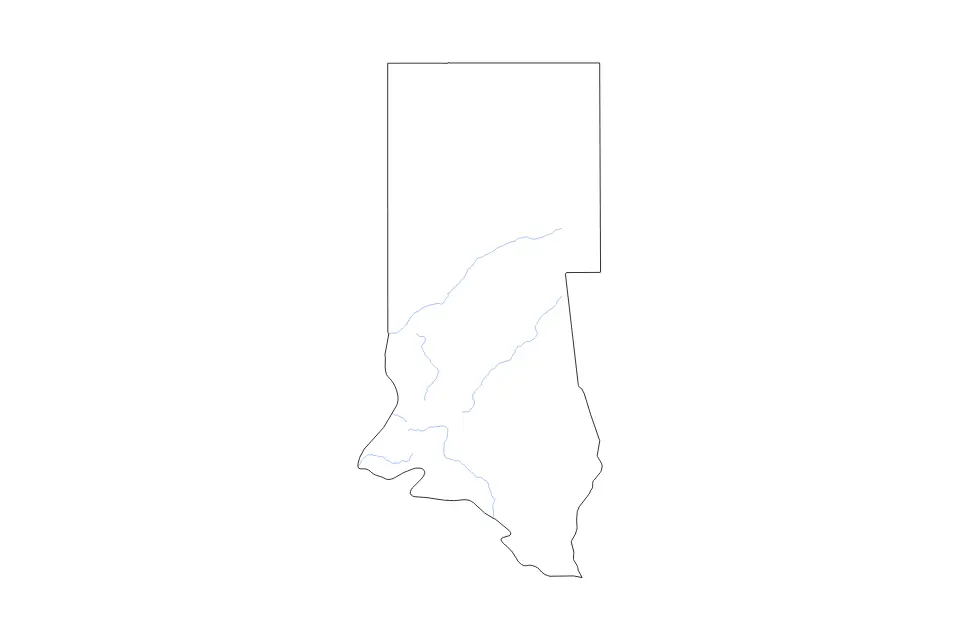 Carte de North Darfur, Sudan de type contour et rivières pour Afrique, montrant contour et rivières avec des limites nettes.