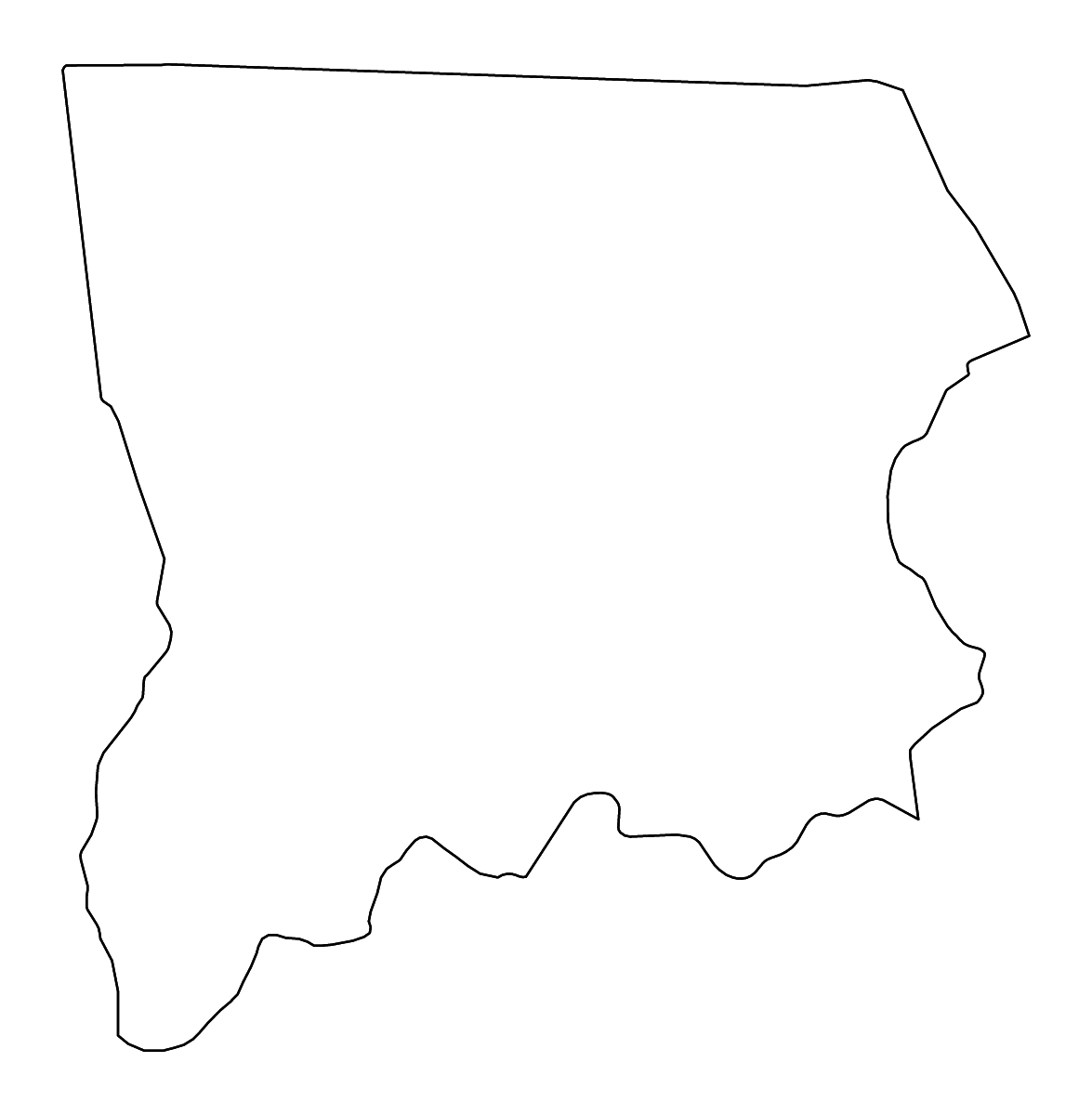 Mapa de contorno de North Kordofan, Sudan con ríos.