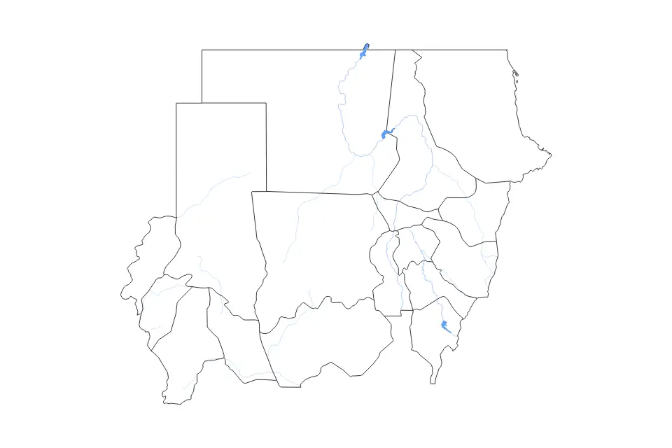 Vista previa del mapa de contorno de Sudan