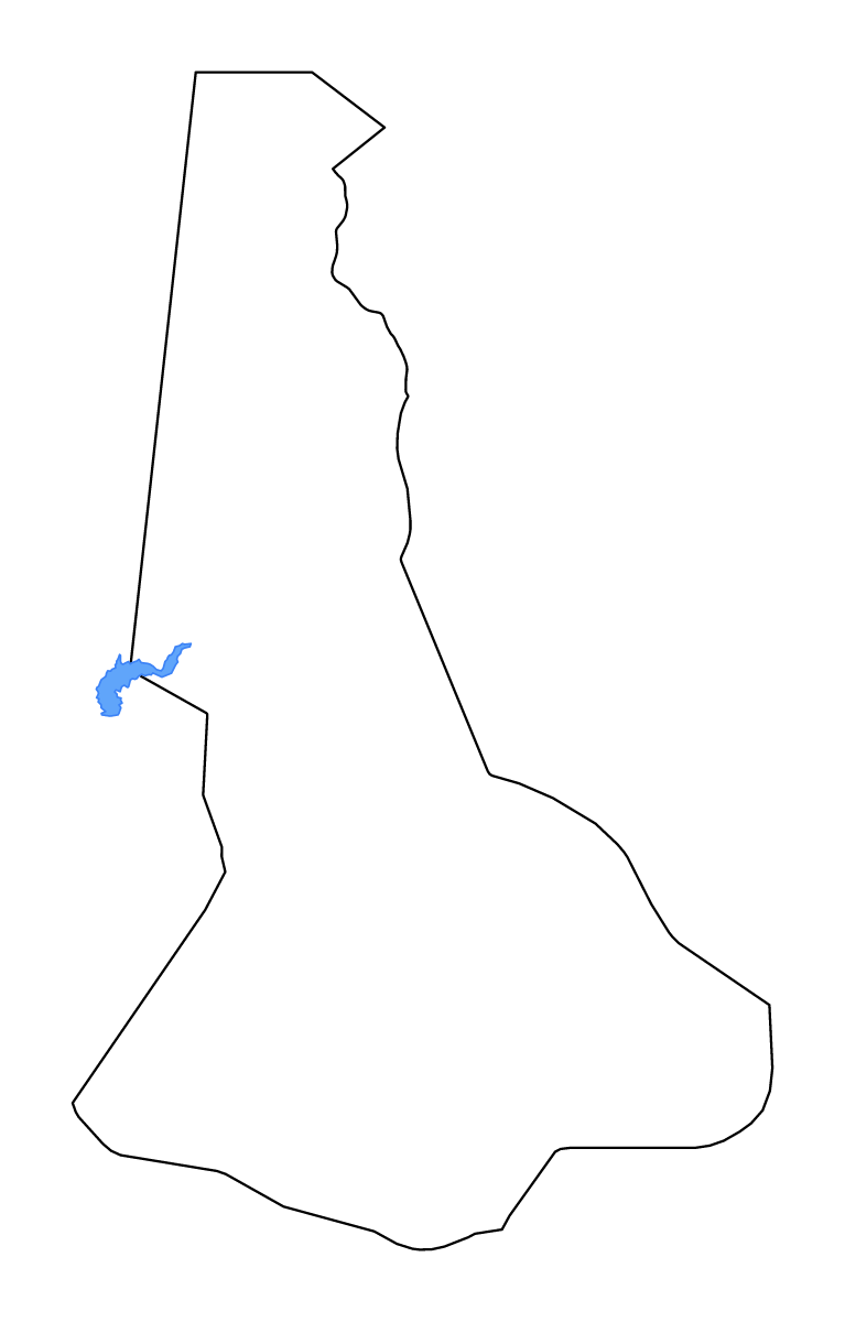 Mapa de contorno de River Nile, Sudan con lagos y ríos.