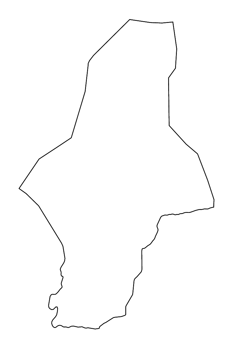Mapa de contorno de South Darfur, Sudan con ríos.