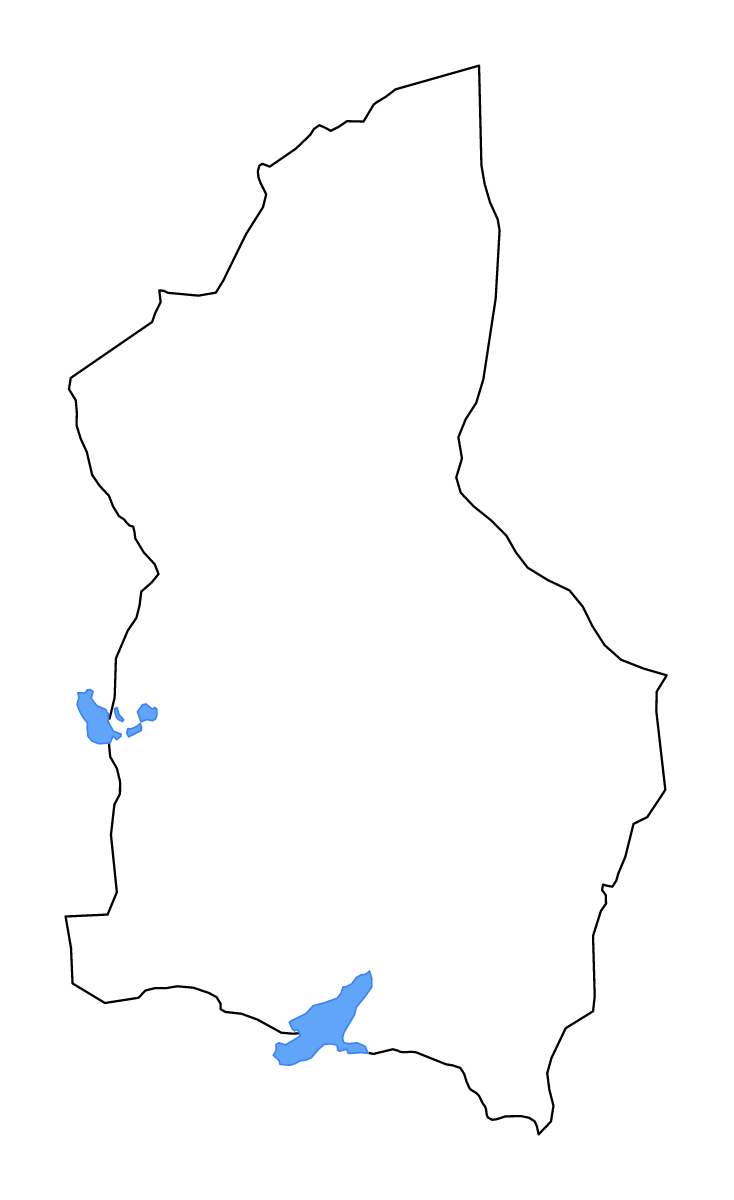 Mapa de contorno de Dodoma, Tanzania con lagos y ríos.