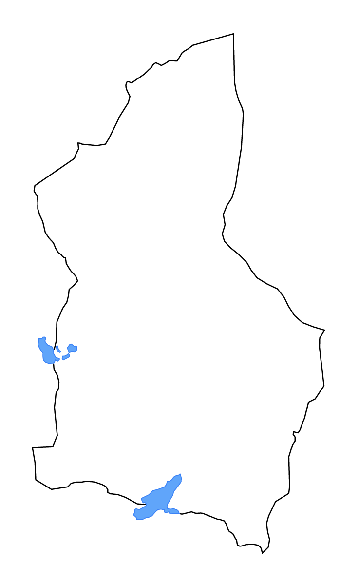 Carte de contour de Dodoma, Tanzania avec lacs et rivières.