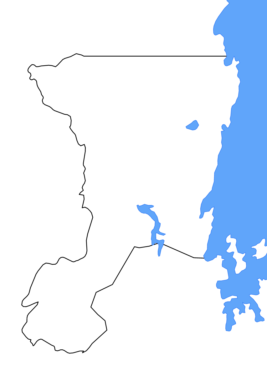 Carte de contour de Kagera, Tanzania avec lacs et rivières.