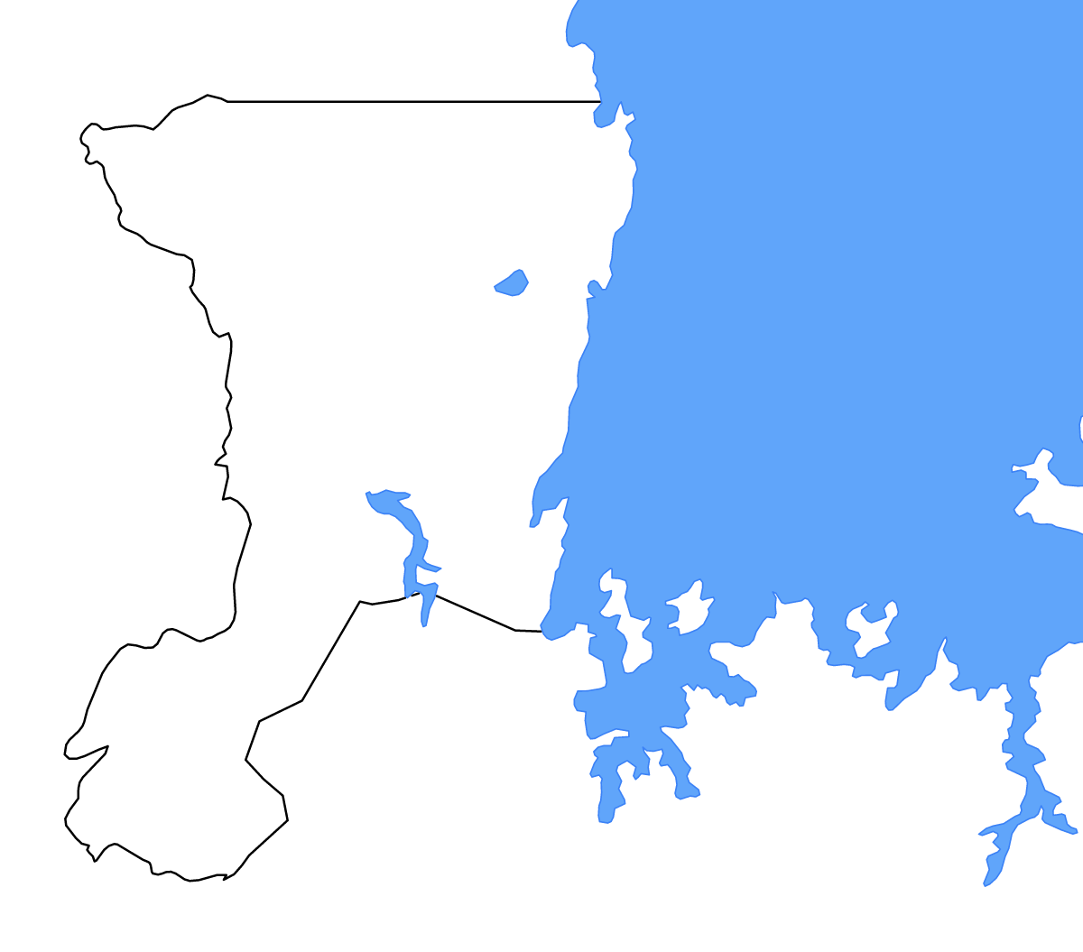 Mapa de contorno de Kagera, Tanzania con lagos y ríos.