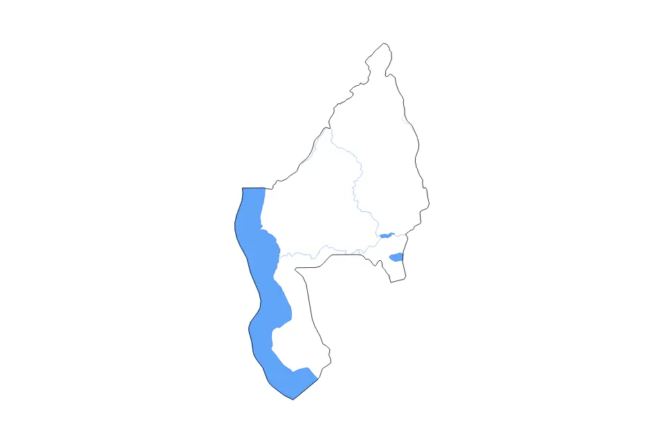 Carte de Kigoma, Tanzania de type contour, lacs et rivières pour Afrique, montrant contour, lacs et rivières avec des éléments hydrographiques comme Lake Tanganyika, Lake Sagara et Lake Nyagamoma.