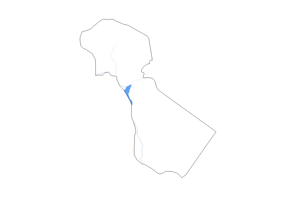 Outline map of Kilimanjaro, Tanzania with subdivision borders and major lakes and rivers.