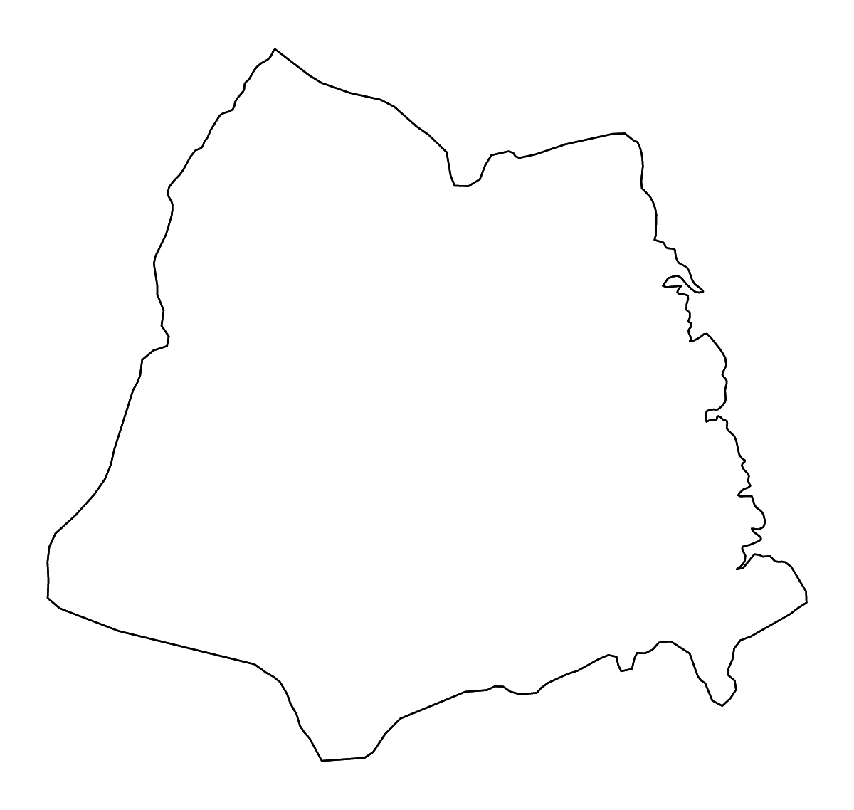 Mapa de contorno de Lindi, Tanzania con ríos.