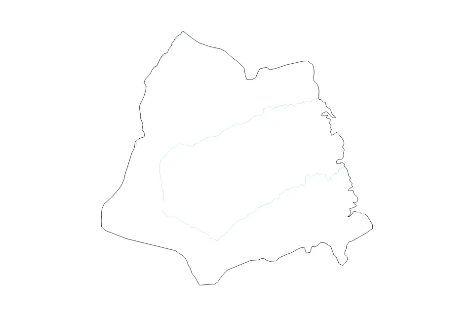 Mapa de Lindi, Tanzania de tipo contorno y ríos para África, con contorno y ríos con límites limpios.