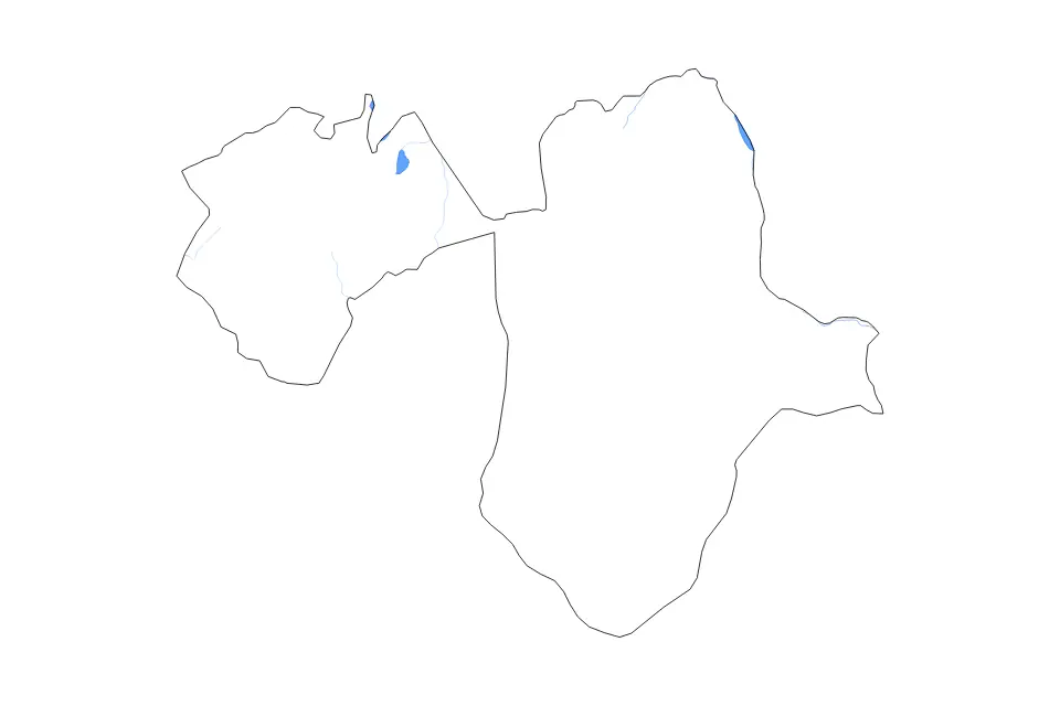 Outline map of Manyara, Tanzania with subdivision borders and major lakes and rivers.