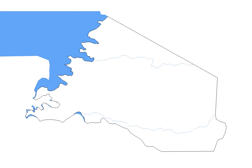 Mapa de Mara, Tanzania de tipo contorno, lagos y ríos para África, con contorno, lagos y ríos con elementos de agua como Lake Victoria.