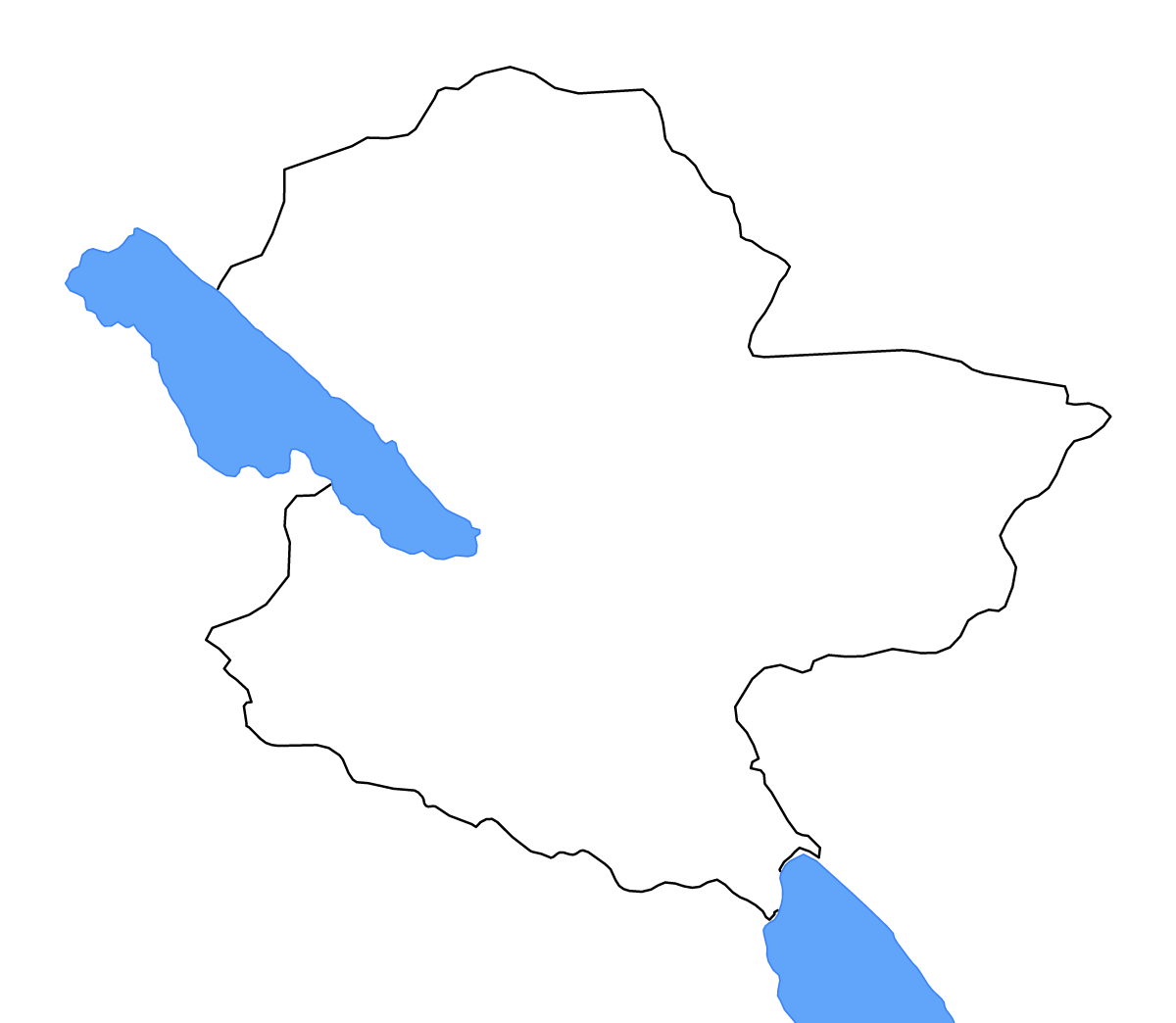Carte de contour de Mbeya, Tanzania avec lacs et rivières.
