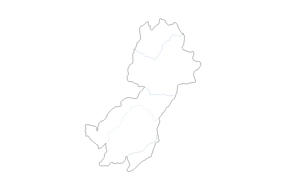 Mapa de Morogoro, Tanzania de tipo contorno y ríos para África, con contorno y ríos con límites limpios.