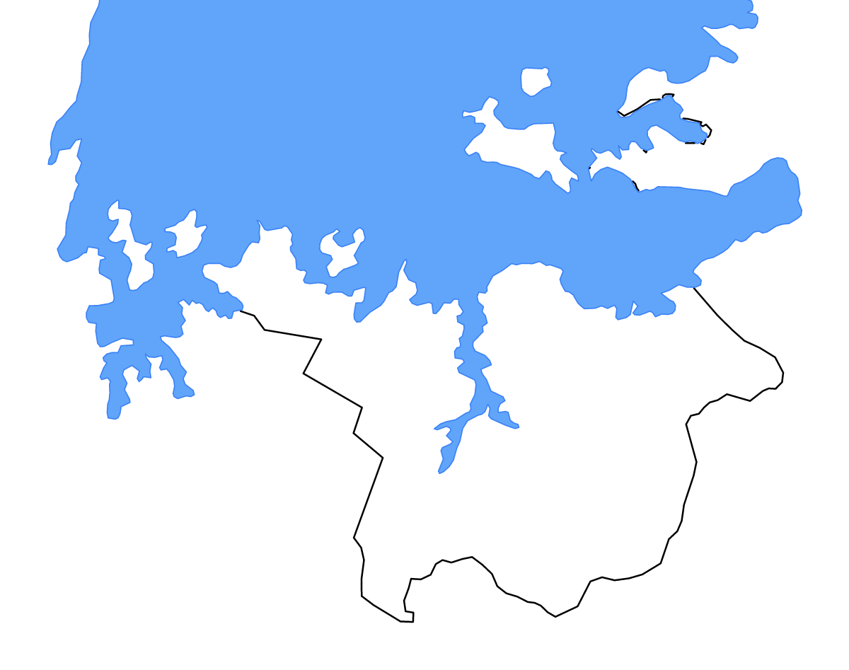 Mapa de contorno de Mwanza, Tanzania con lagos y ríos.