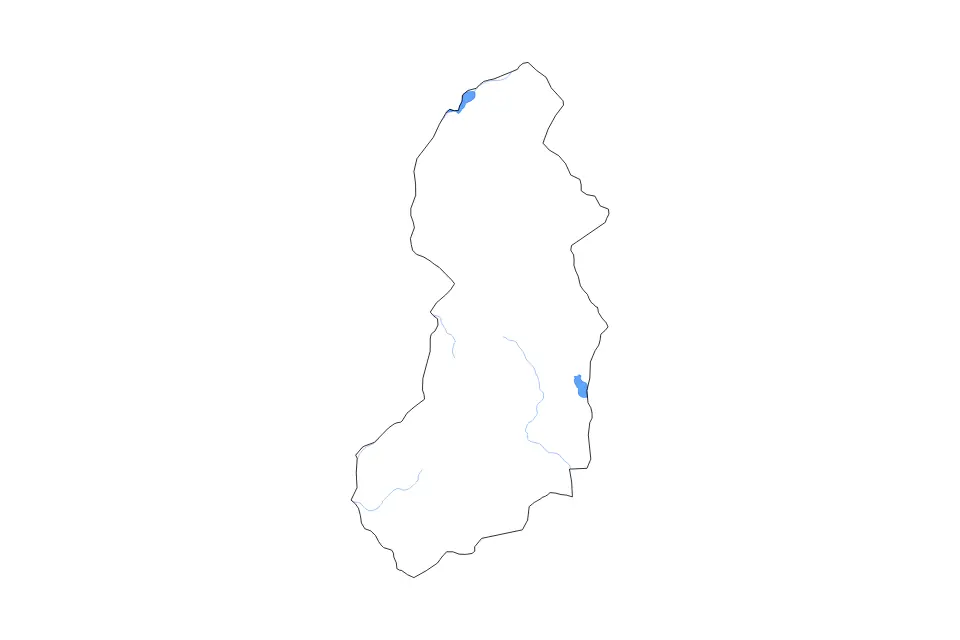 Outline map of Singida, Tanzania with subdivision borders and major lakes and rivers.