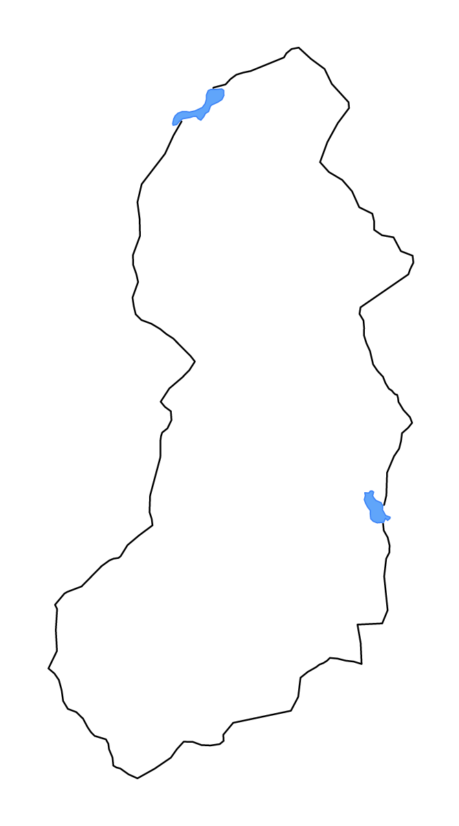 Mapa de contorno de Singida, Tanzania con lagos y ríos.